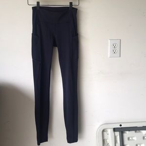 Navy blue speed up tights from Lululemon